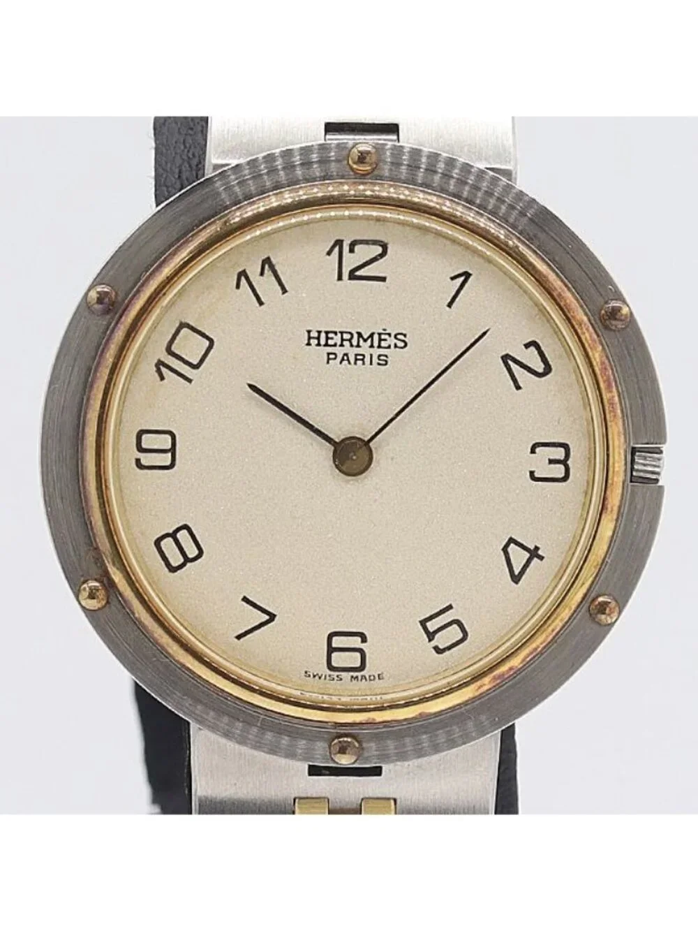 Hermes Olympia Quartz Gold Dial Watch